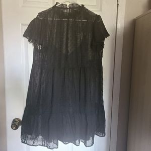 Black sheer overlay dress size 0X